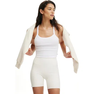 Cotton On Body Active Rib T-bar Cropped Tank In White
