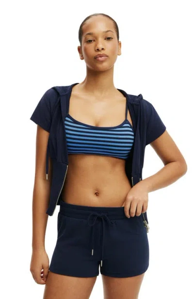 Cotton On Body Active Sculpt Fleece Mini Short In Blue