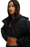 Cotton On Body Active The Mother Puffer Removable Hood Jacket In Black
