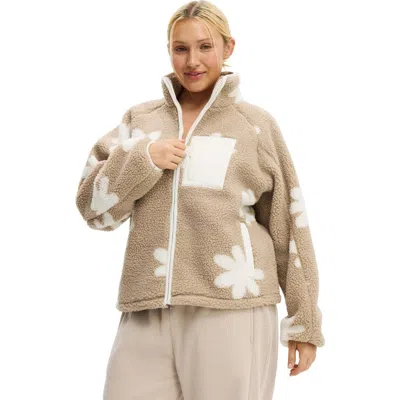 Cotton On Body Active Trail Soft Fleece Zip Through In Brown