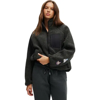 Cotton On Body Active Trail Soft Fleece Zip Through In Black