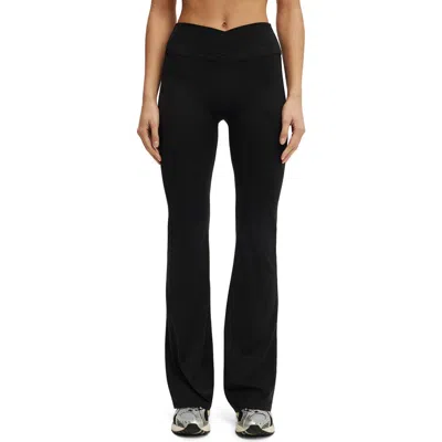 Cotton On Body Active Ultra Luxe Cross Front Invisible Scrunch Flare In Black