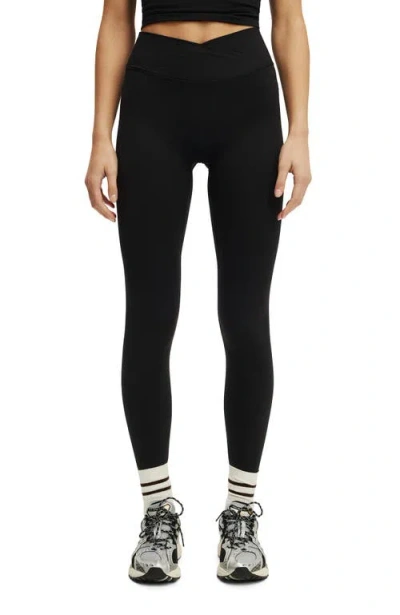 Cotton On Body Active Ultra Luxe Cross Front Invisible Scrunch Tight In Black
