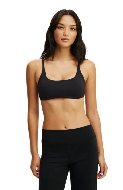 Cotton On Body Active Ultra Luxe Strappy Cross Back Crop In Black