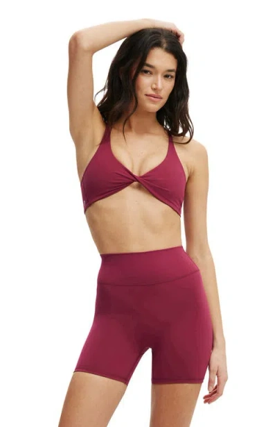 Cotton On Body Active Ultra Luxe Twist Front Crop In Red