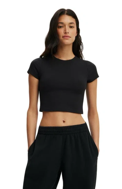 Cotton On Body Active Ultra Soft Cropped Fitted Tshirt In Black