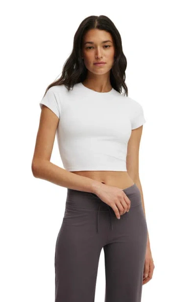 Cotton On Body Active Ultra Soft Cropped Fitted Tshirt In White