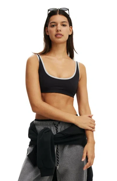 Cotton On Body Active Ultra Soft Low Back Crop In Black