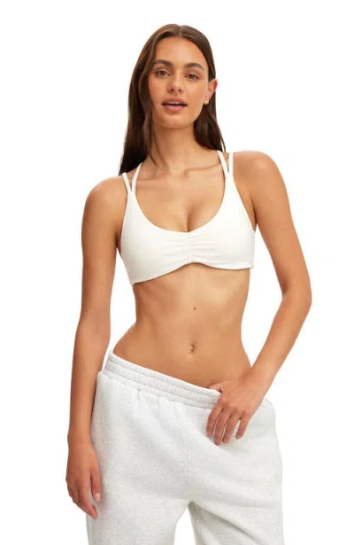 Cotton On Body Active Ultra Soft Scrunch Front Strappy Crop In White