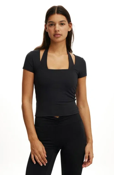 Cotton On Body Active Ultra Soft Square Neck Fitted Tshirt In Pink