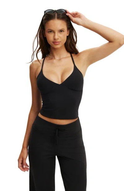 Cotton On Body Active Ultra Soft Tri Crossback Cami In Black