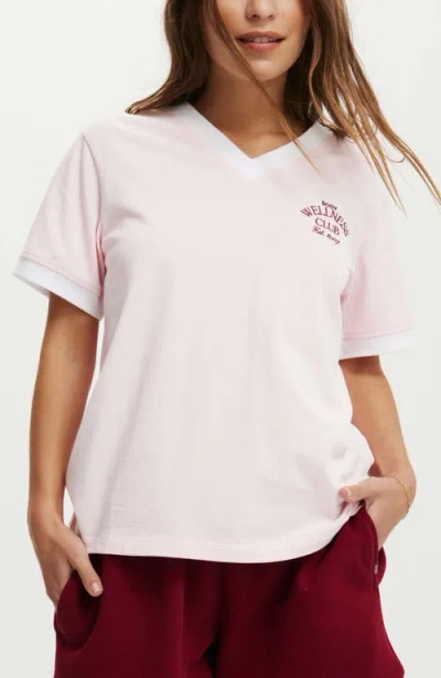 Cotton On Body Active V Neck Tshirt In Cherry Dream Heritage Club