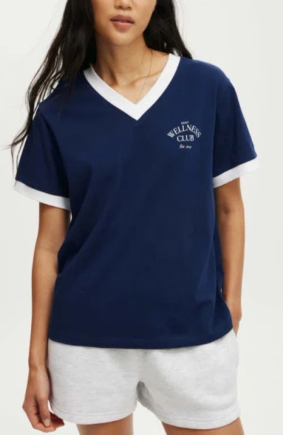 Cotton On Body Active V Neck Tshirt In Heritage Blue Heritage Club