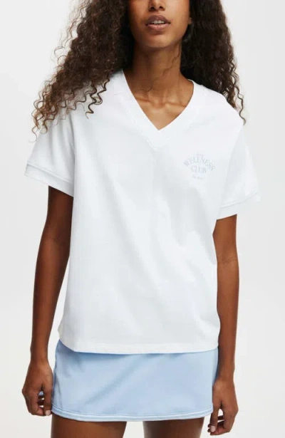 Cotton On Body Active V Neck Tshirt In White Heritage Club