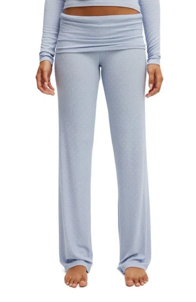 Cotton On Body Sleep Recovery Roll Waist Pant In Grey Marle Rib