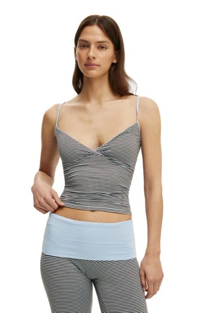 Cotton On Body Airy Soft Triangle Cami In Smooth Billy Stripe Toffee