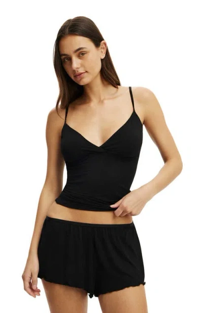 Cotton On Body Airy Soft Triangle Cami In Smooth Black