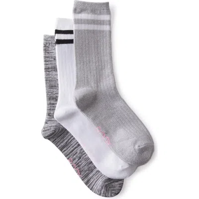 Cotton On Body Body Crew Socks 3pk In Greyscale