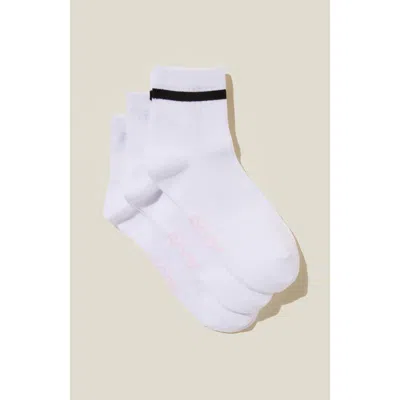 Cotton On Body Body Mid Crew Socks 3pk In White