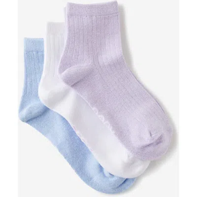 Cotton On Body Body Mid Crew Socks 3pk In Windsurfer Purple Rose