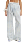 Cotton On Body Boyfriend Boxer Pant In Hayley Sunshine Blue Check