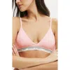 Cotton On Body Branded Cotton Cross Over Bralette In Pink