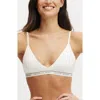 Cotton On Body Branded Cotton Cross Over Bralette In White