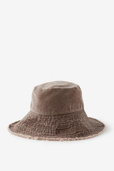 Cotton On Body Canvas Bucket Hat In Chocolate