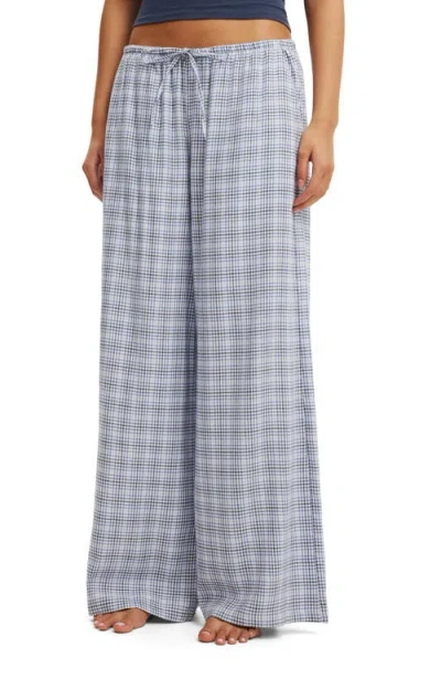 Cotton On Body Cloud Soft Wide Leg Flannel Pant In Blue