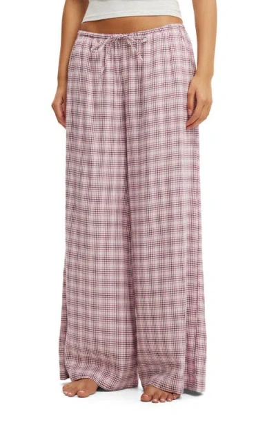 Cotton On Body Cloud Soft Wide Leg Flannel Pant In Pink