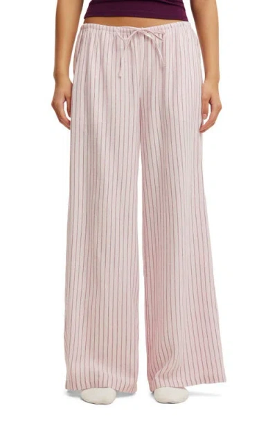Cotton On Body Cloud Soft Wide Leg Flannel Pant In Pink