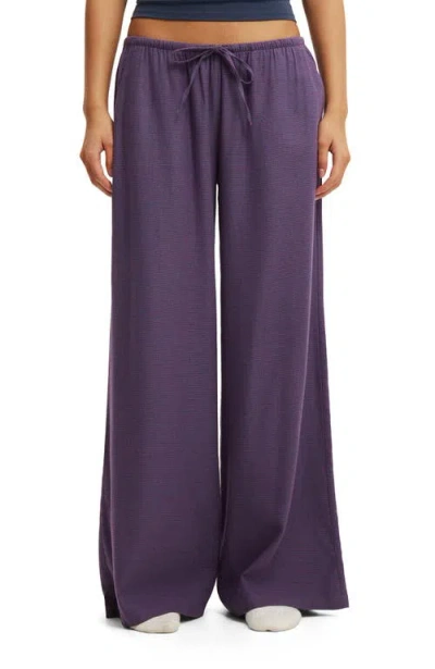 Cotton On Body Cloud Soft Wide Leg Flannel Pant In Purple