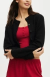 Cotton On Body Cropped Knit Cardigan In Black