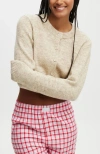 Cotton On Body Cropped Knit Cardigan In Cream Marle