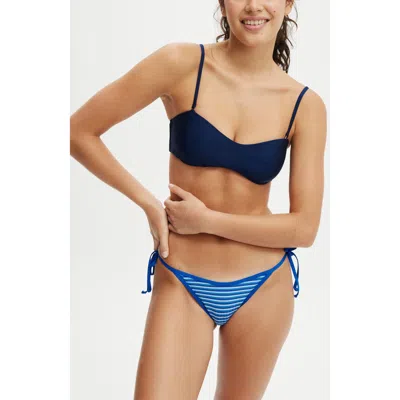 Cotton On Body Curved Bandeau Bikini Top In Ocean Water Shimmer