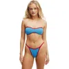 Cotton On Body Curved Bandeau Bikini Top In Tranquil Blue Rib