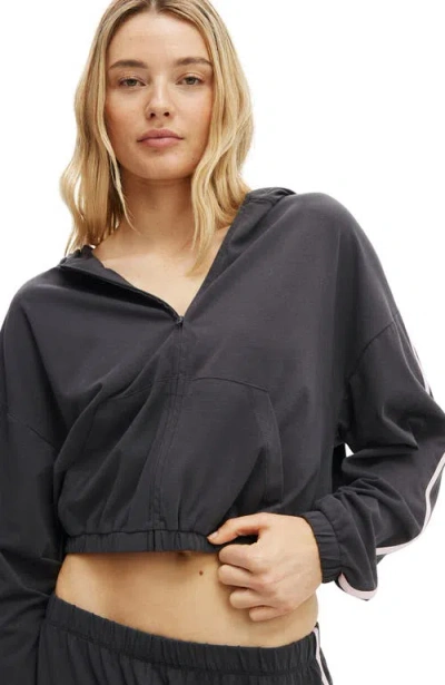 Cotton On Body Departure Lounge Crop Hoodie In Black