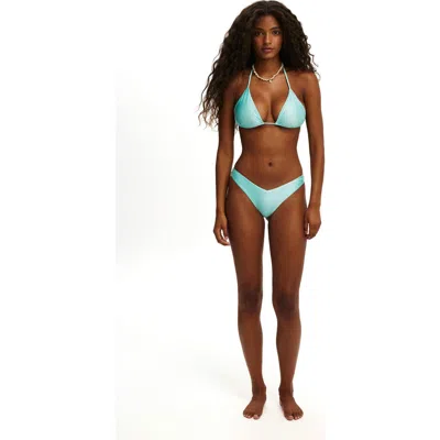 Cotton On Body Dip Front High Side Brazilian Bikini Bottom In Blue