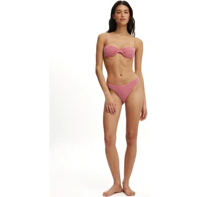 Cotton On Body Dip Front High Side Brazilian Bikini Bottom In Pink
