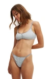 Cotton On Body Dottie Woven Scoop Bralette In Blue Check