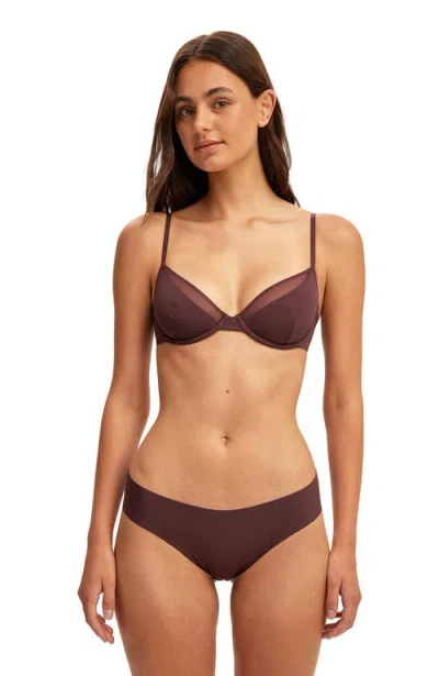 Cotton On Body Double Layer Underwire Bra In Brown
