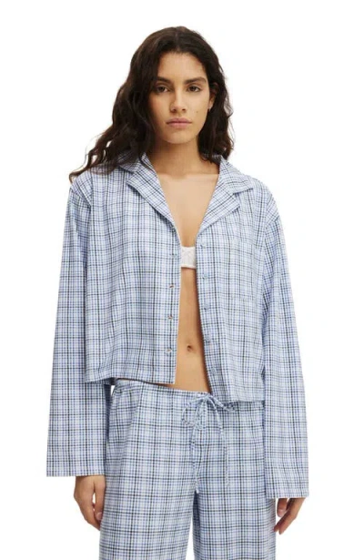 Cotton On Body Dreamy Soft Boxy Button Down Shirt In Isla Micro Check Daydream
