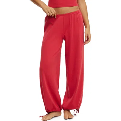 Cotton On Body Dreamy Soft Pointelle Wide Leg Pant In Red