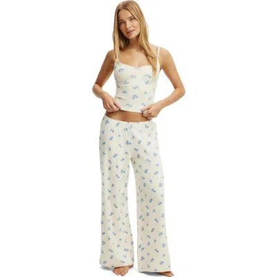 Cotton On Body Dreamy Soft Pointelle Wide Leg Pant In White