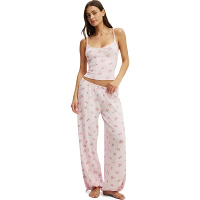 Cotton On Body Dreamy Soft Pointelle Wide Leg Pant In Pink