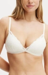 Cotton On Body Everyday Lace Fixed Cup Wirefree Bra In Cream