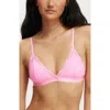 Cotton On Body Everyday Lace Triangle Padded Bralette In Pink Heaven