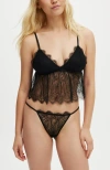 Cotton On Body Eyelash Lace Longline Bralette In Black