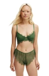 Cotton On Body Eyelash Lace Underwire Bra In Lucky Green