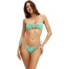 Cotton On Body Fixed Tie Side Brazilian Bikini Bottom In Green Blue Space Dye